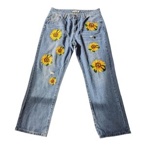 MissLook Sunflowers Painted Jean's XL